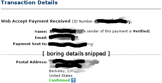 PayPal provide unnecessary information