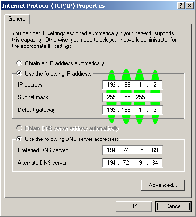 Windows IP dialog